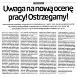 Uwaga na nową ocenę pracy